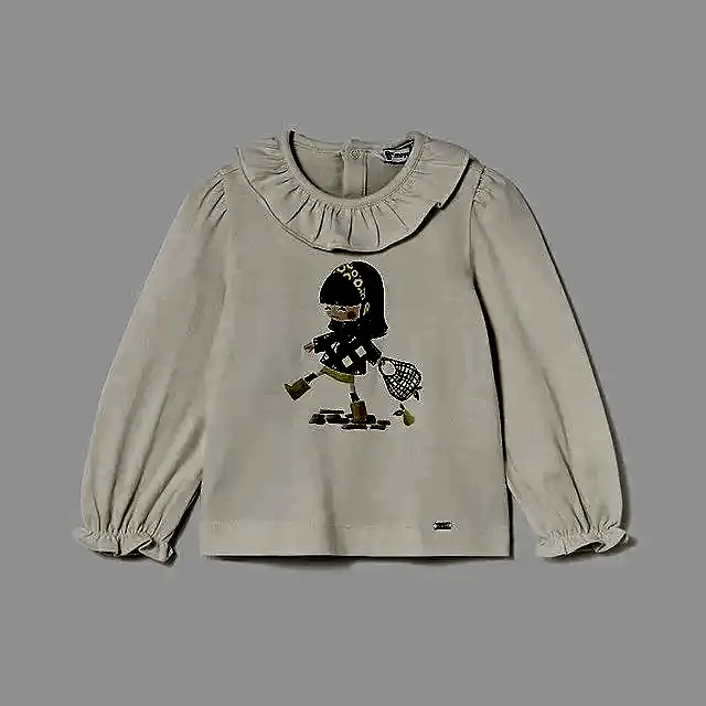Mayoral Kışlık Kız Bebek Uzun Kol T-shirt Ekru