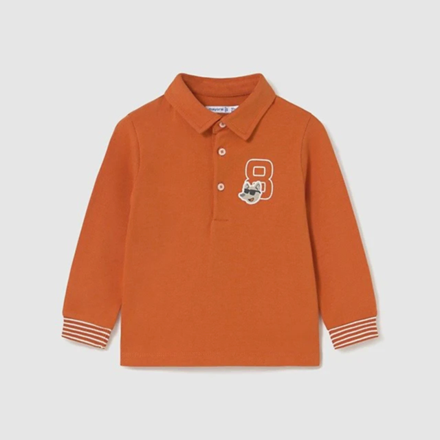 Mayoral Kışlık Erkek Bebek Polo Uzun Kol T-shirt Turuncu
