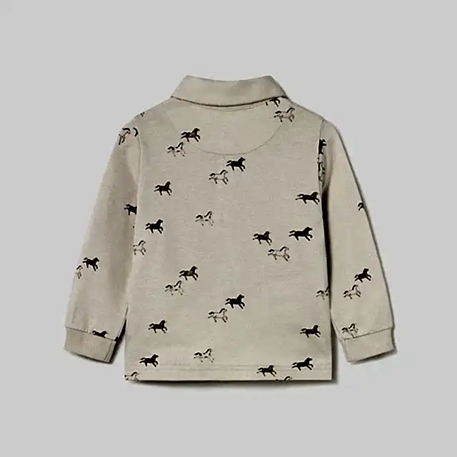 Mayoral Kışlık Erkek Bebek Polo Uzun Kol T-shirt Bej