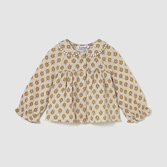 Mayoral Kışlık Kız Bebek Uzun Kol Bluz Kahverengi