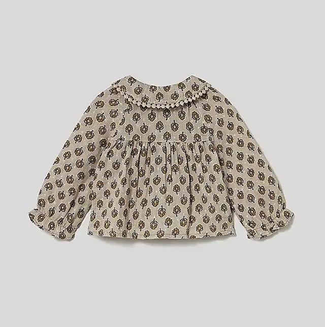 Mayoral Kışlık Kız Bebek Uzun Kol Bluz Kahverengi