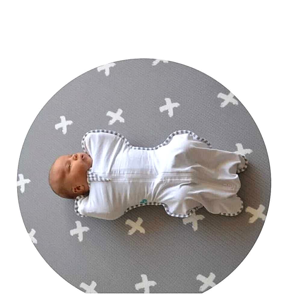 Mikro Australia Bebek Oyun Matı Grey Crosses - Yuvarlak