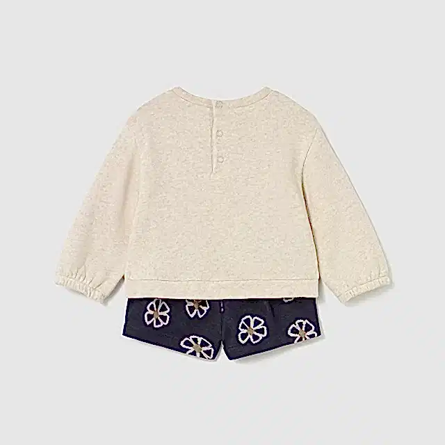 Mayoral Kışlık Kız Bebek Bluz Bermuda Şort 2'li Set Bej