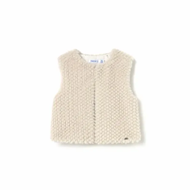 Mayoral Kışlık Kız Bebek Kürklü Yelek Bej