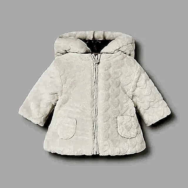 Mayoral Kışlık Kız Bebek Çift Taraflı Kürklü Kapşonlu Mont Kahverengi