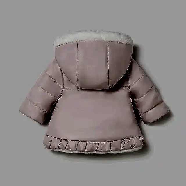 Mayoral Kışlık Kız Bebek Çift Taraflı Kürklü Kapşonlu Mont Pembe