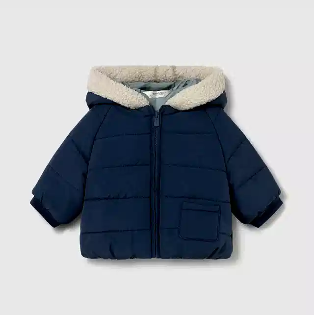 Mayoral Kışlık Erkek Bebek Çift Taraflı Kapşonlu Mont Mavi