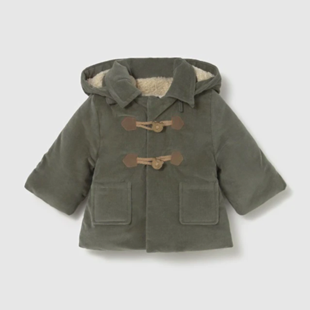Mayoral Kışlık Erkek Bebek Kapşonlu Trençkot Stil Mont Yeşil