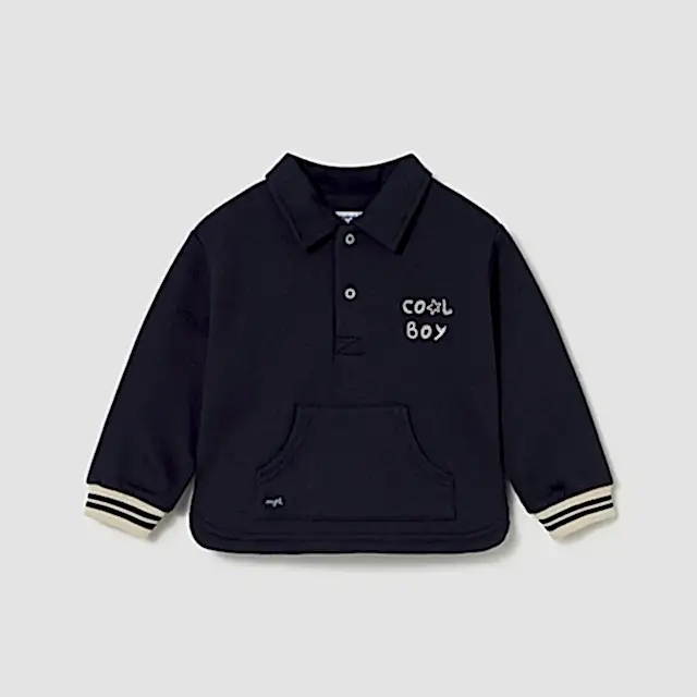 Mayoral Kışlık Erkek Bebek Polo Yaka Sweatshirt Lacivert