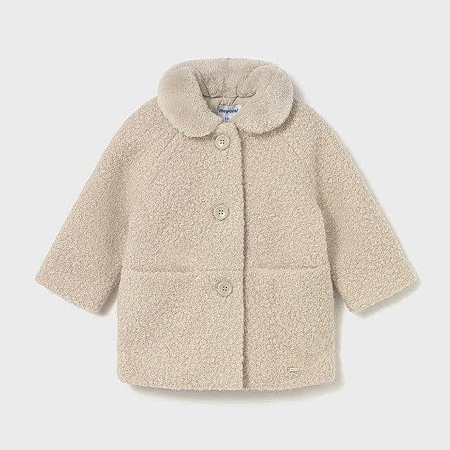 Mayoral Kışlık Kız Bebek Kürk Palto Bej