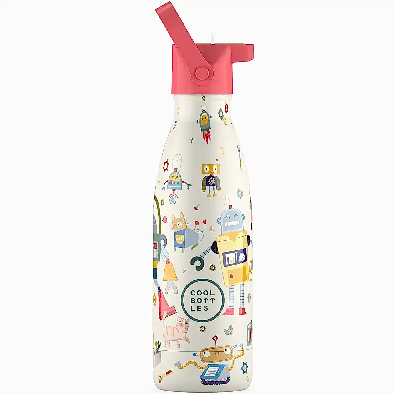 Cool Bottles Paslanmaz Çelik Suluk - The Kids Bottle Messy Robots 350 ml