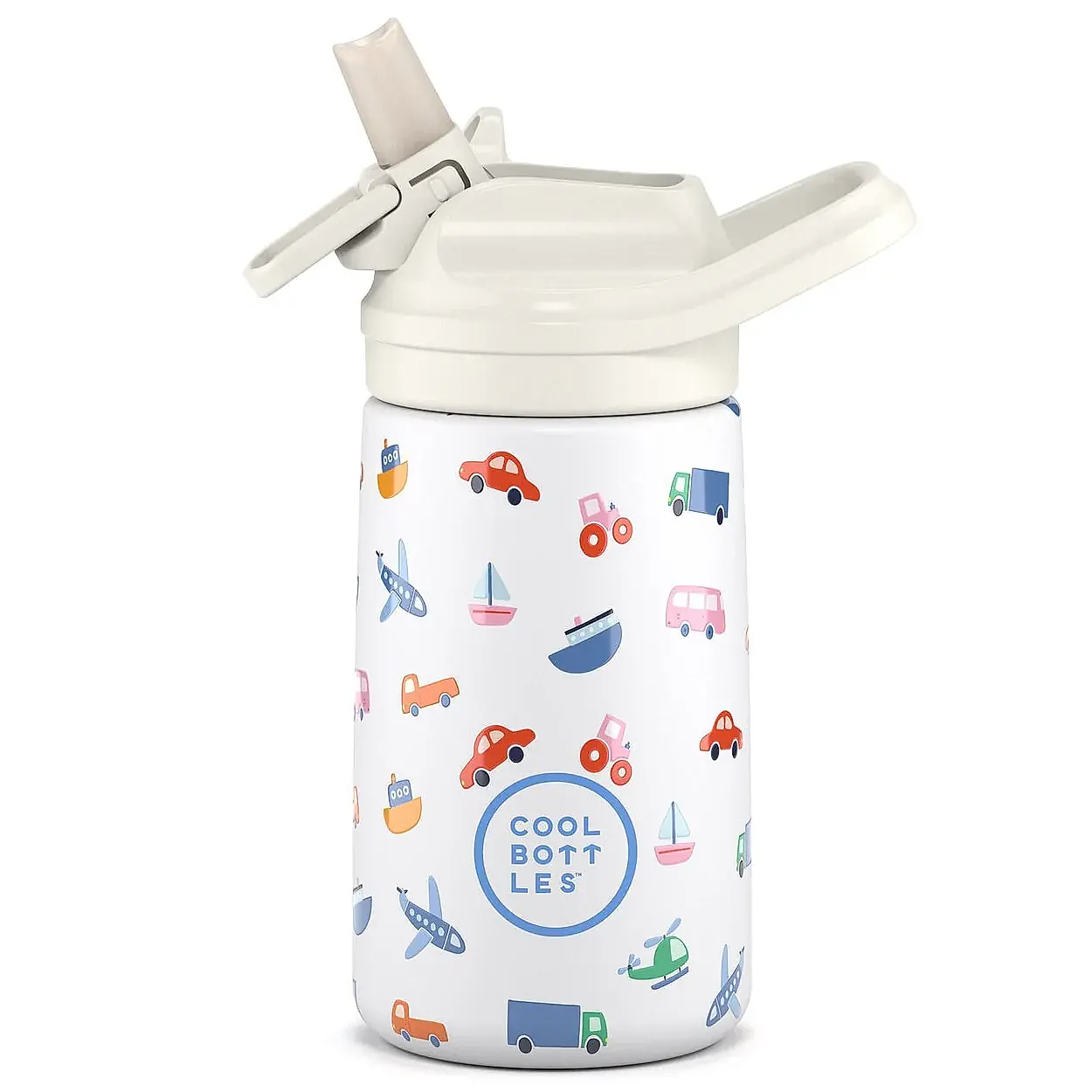 Cool Bottles Paslanmaz Çelik Suluk - The Kiddie Bottle Little Wheels 350 ml