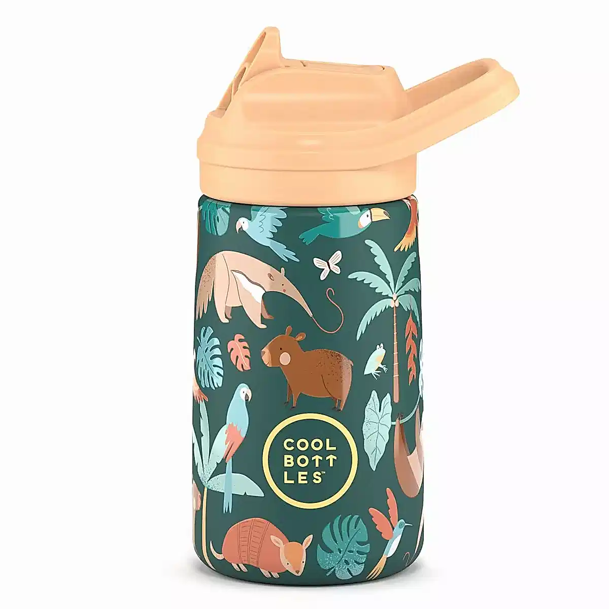 Cool Bottles Paslanmaz Çelik Suluk - The Kiddie Bottle Rainforest Refuge 350 ml