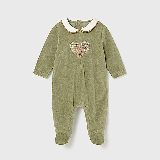 Mayoral Kışlık Kız Bebek Kadife Tulum İkili Set Yeşil