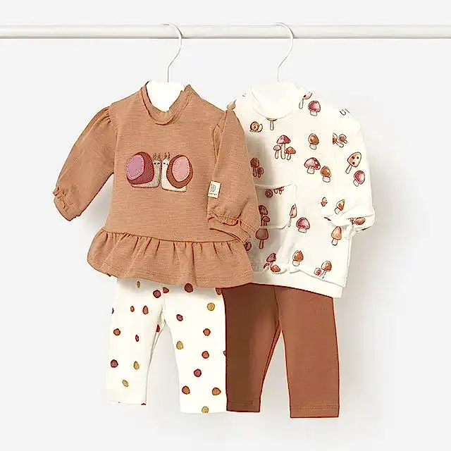 Mayoral Kışlık Kız Bebek Sweatshirt Tayt Dörtlü Set Turuncu