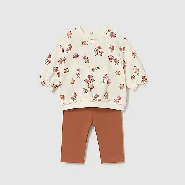 Mayoral Kışlık Kız Bebek Sweatshirt Tayt Dörtlü Set Turuncu