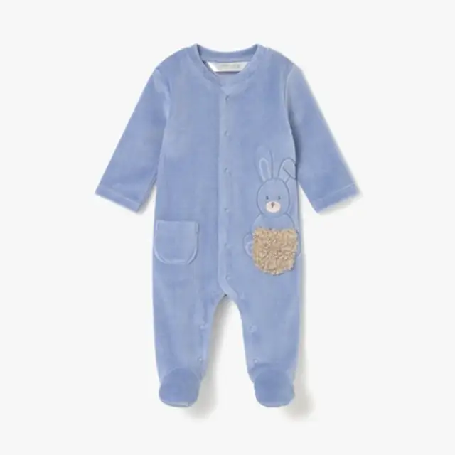 Mayoral Kışlık Erkek Bebek Kadife Tulum İkili Set Mavi