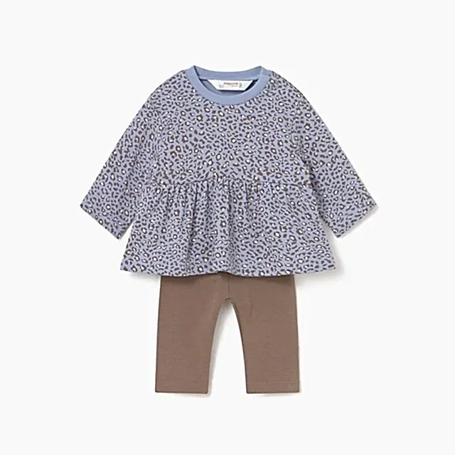 Mayoral Kışlık Kız Bebek Sweatshirt Tayt Dörtlü Set Mavi