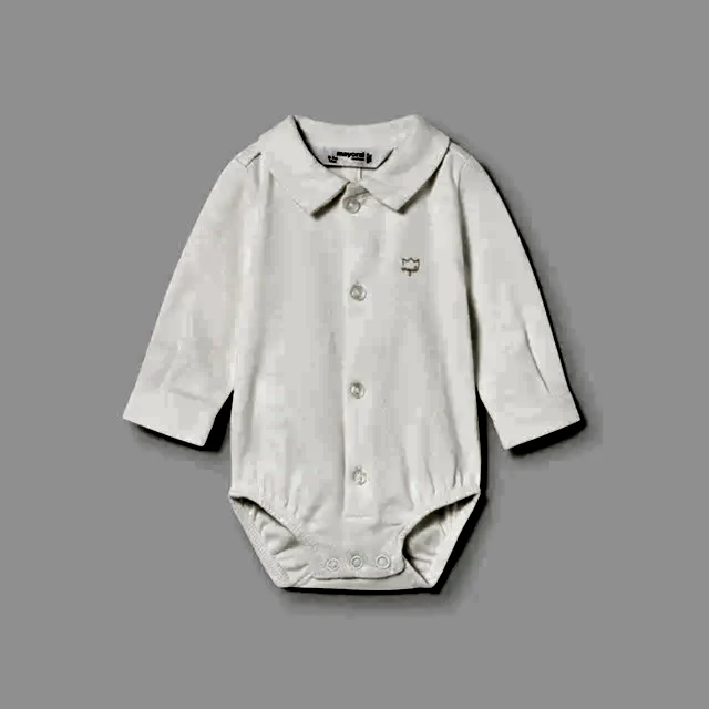 Mayoral Kışlık Erkek Bebek Uzun Kol Gömlek Body Ekru