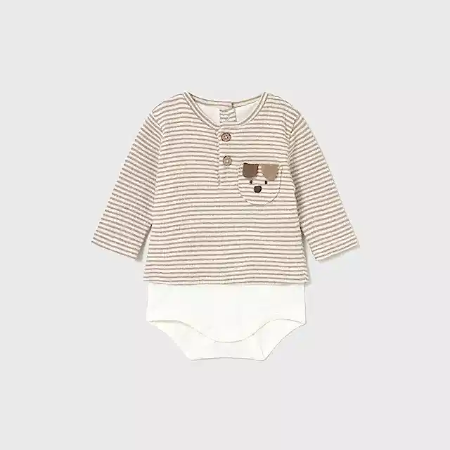 Mayoral Kışlık Erkek Bebek Uzun Kol Sweatshirt Body Bej