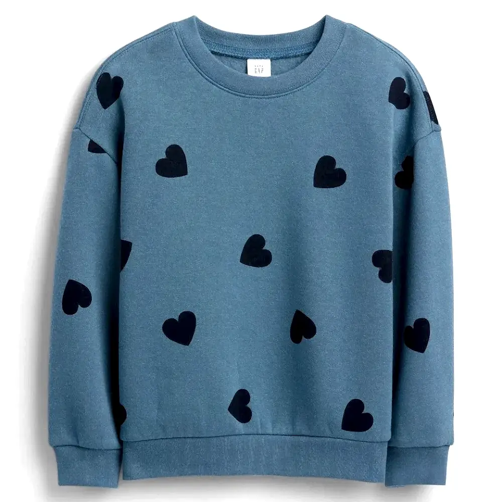 GAP Logolu Kışlık Kız Bebek Sweatshirt Mavi
