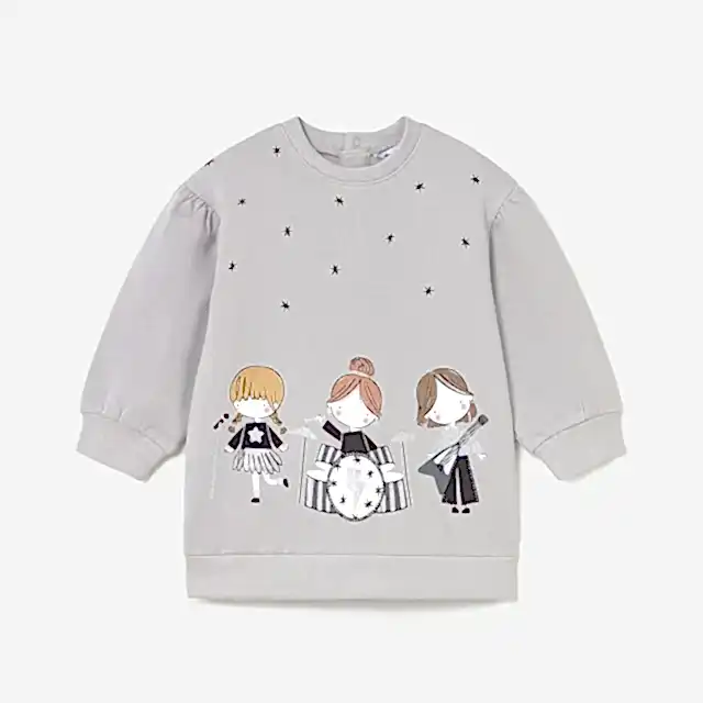 Mayoral Kışlık Kız Bebek Elbise Gri