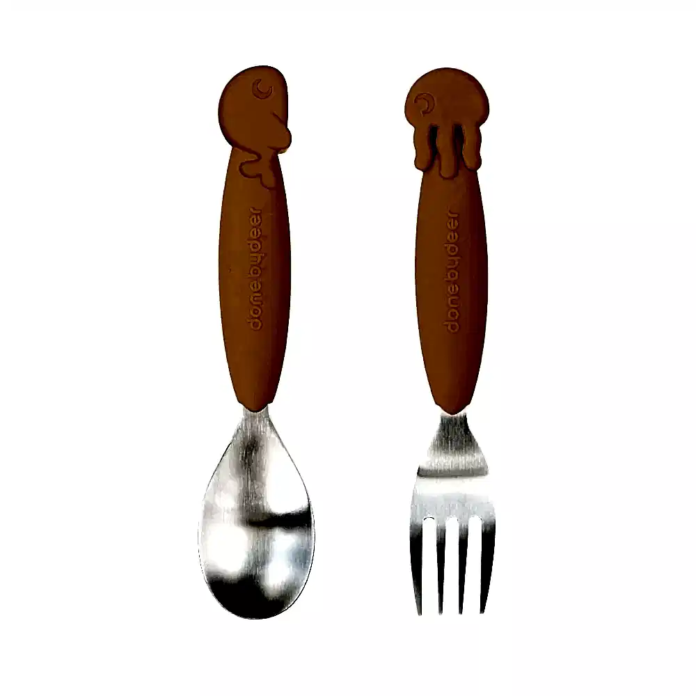 Done by Deer Sea Friends Paslanmaz Çelik Çatal & Kaşık Seti - Hardal