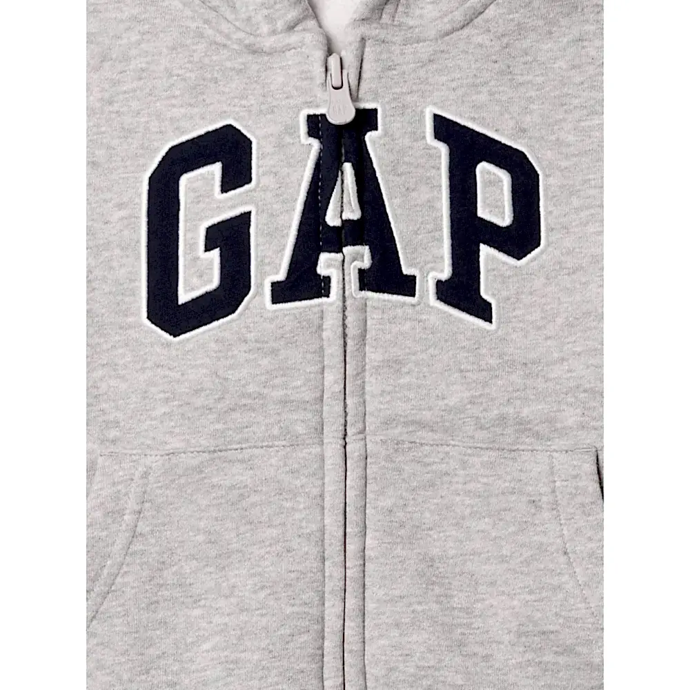 GAP Logolu Erkek Bebek Relaxed Fermuarlı S-Shirt Ceket Gri