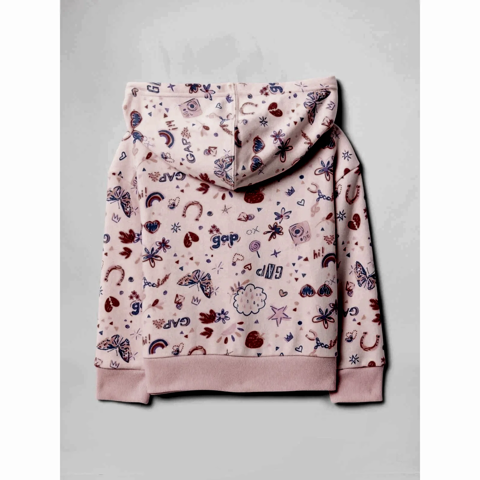 GAP Logolu Kız Bebek Relaxed Fermuarlı S-Shirt Ceket Pembe