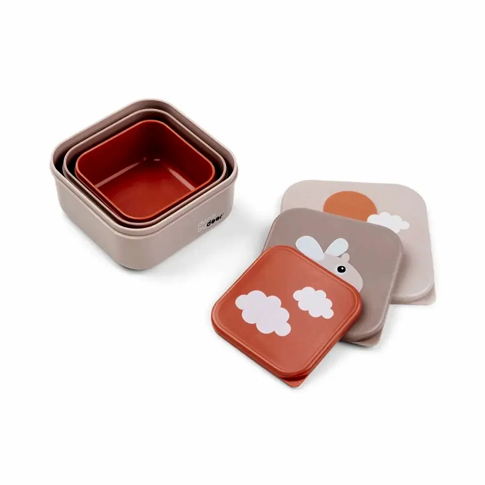 Done by Deer Happy Clouds 3'lü Saklama Kabı - Pembe