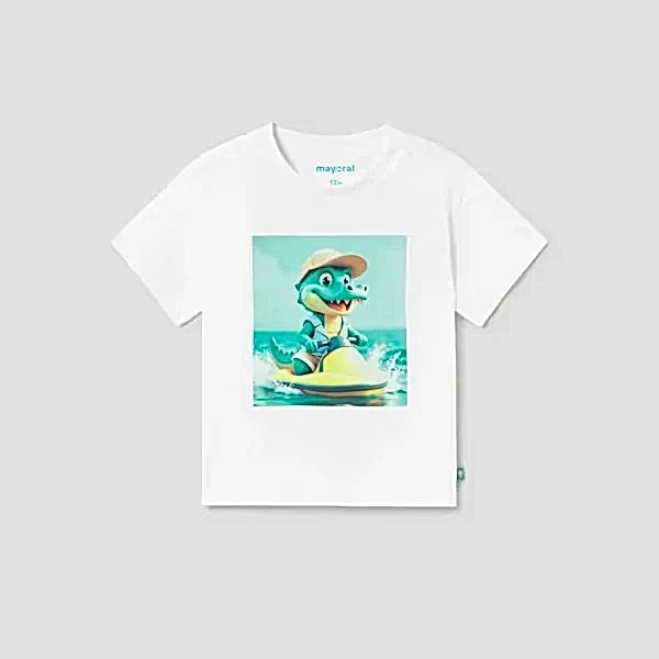 Mayoral Yazlık Erkek Bebek Kısa Kol T-shirt Beyaz