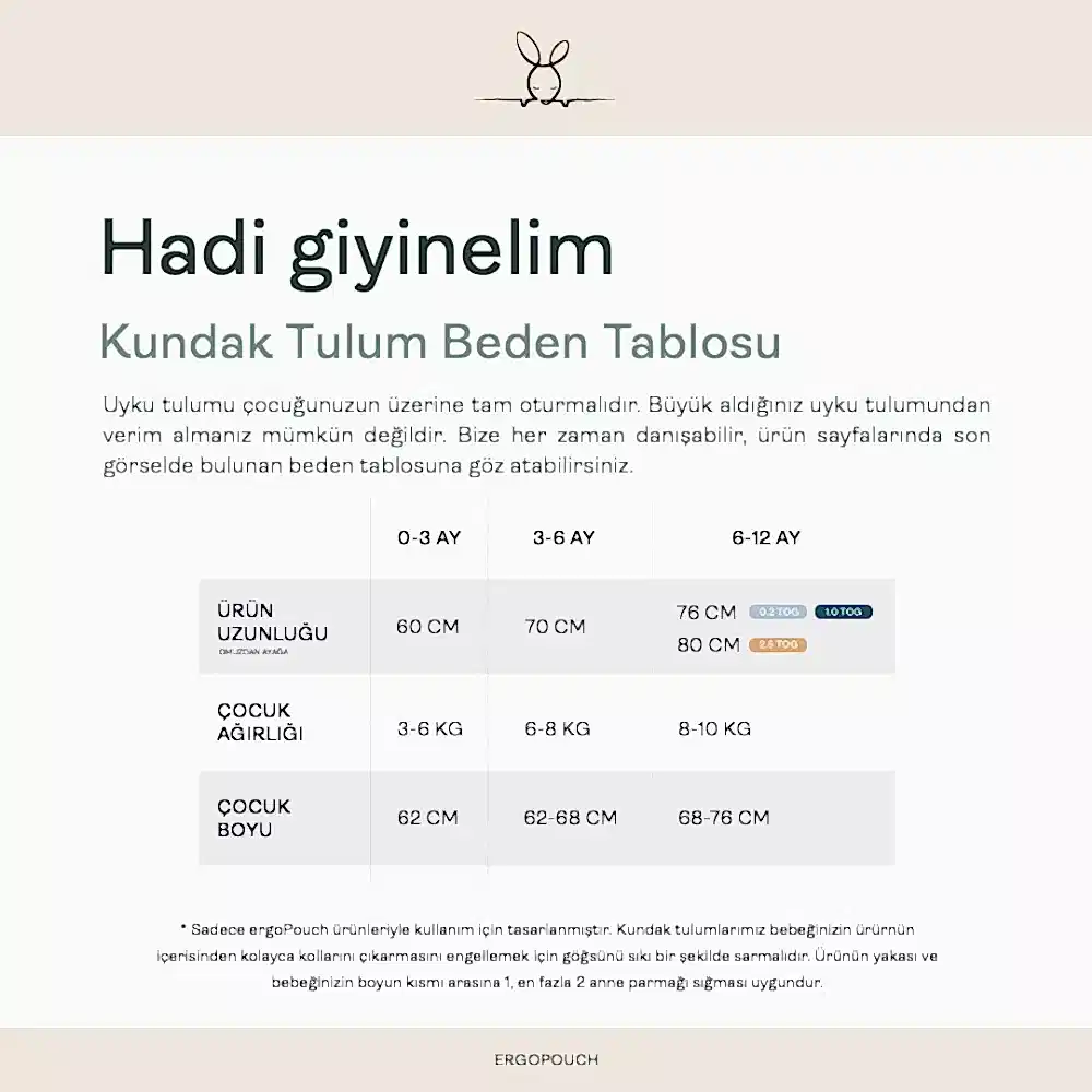ErgoPouch Australia ErgoPouch Organik Pamuklu Kundak 2.5 Tog - Savannah Ekru - Görsel 2