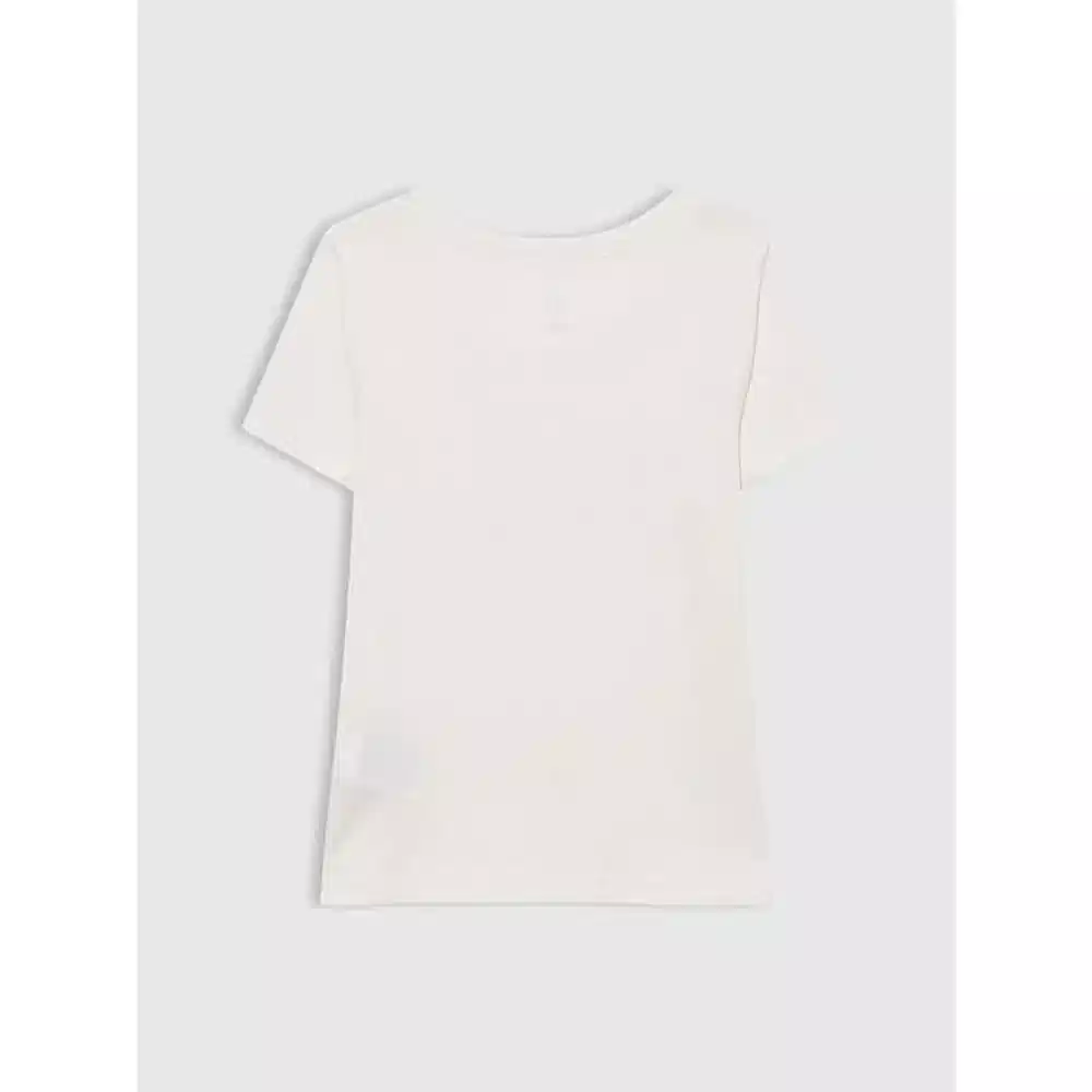 GAP Logo Kız Bebek Kısa Kol T-shirt Ekru