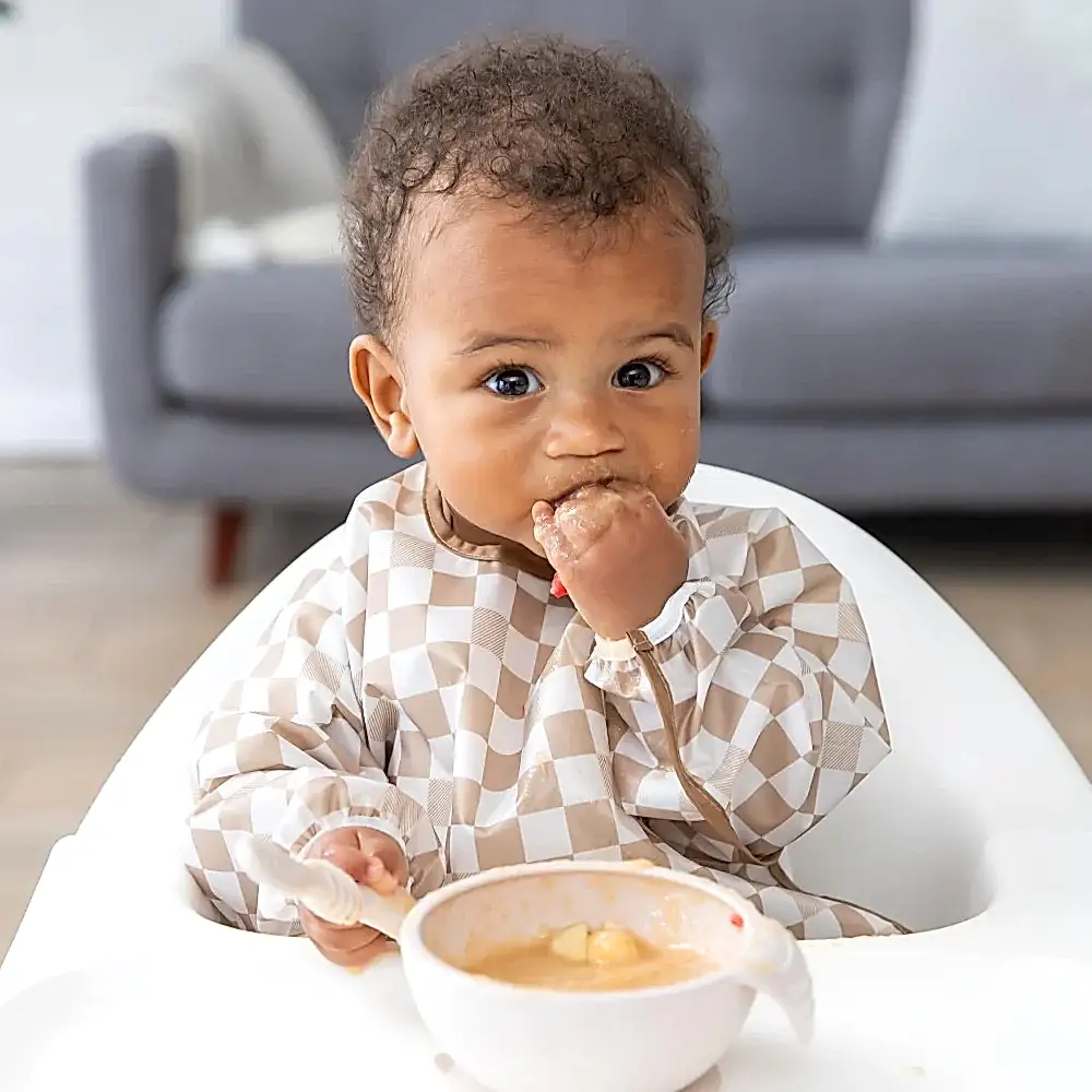 Bumkins Uzun Kollu Önlük (6-24 ay) - Sand Check - Görsel 2