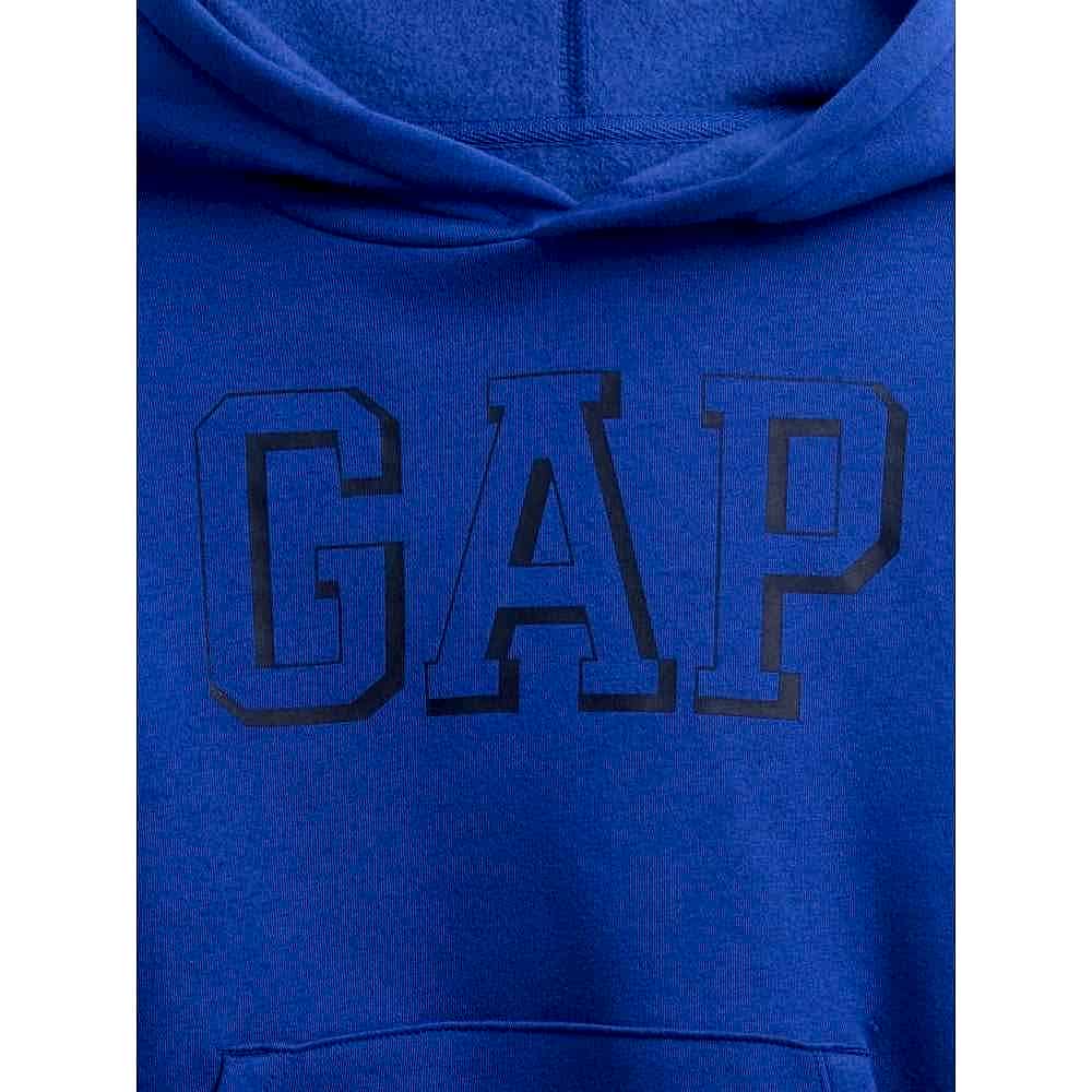GAP Logolu Kışlık Erkek Çocuk Kapüşonlu Sweatshirt Mavi