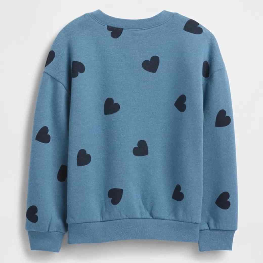 GAP Logolu Kışlık Kız Bebek Sweatshirt Mavi