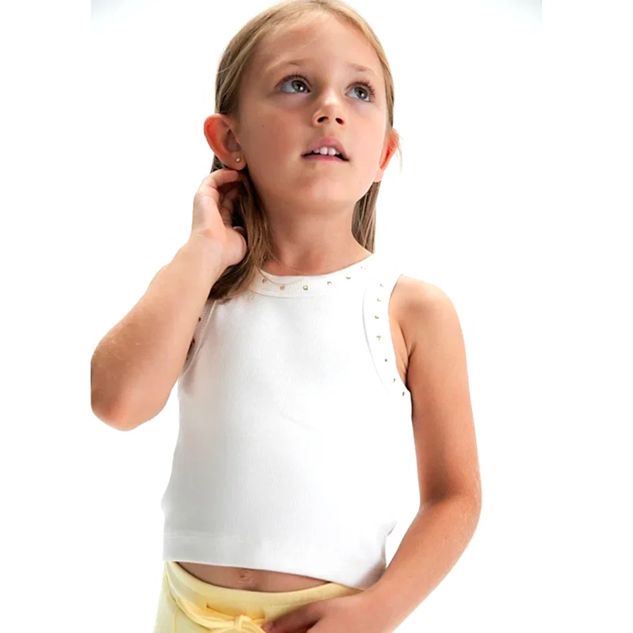 Mayoral Yazlık Kız Kolsuz Bluz Ekru