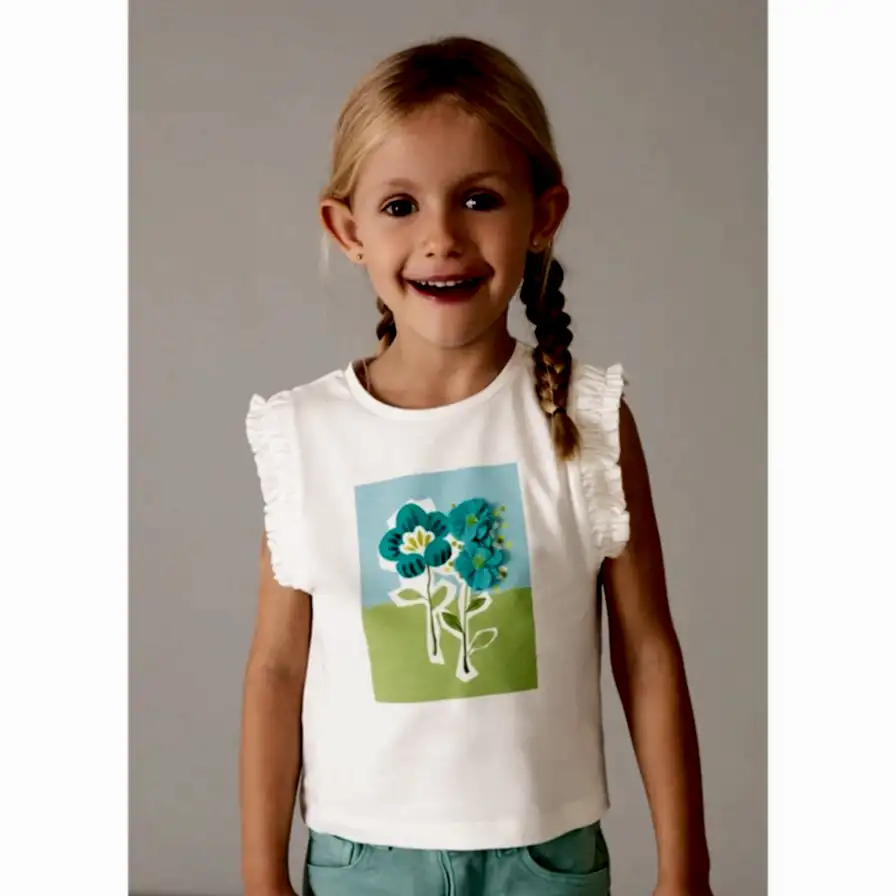 Mayoral Yazlık Kız Kolsuz Bluz Ekru