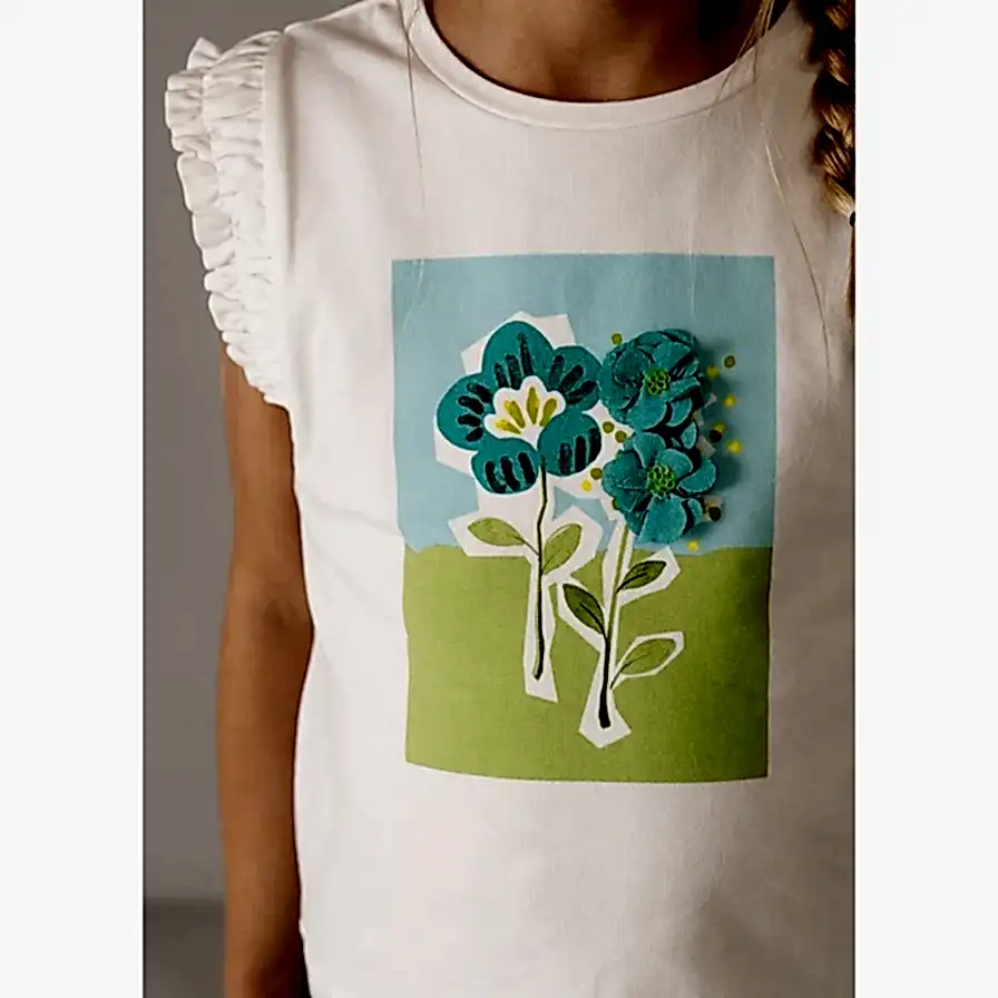 Mayoral Yazlık Kız Kolsuz Bluz Ekru