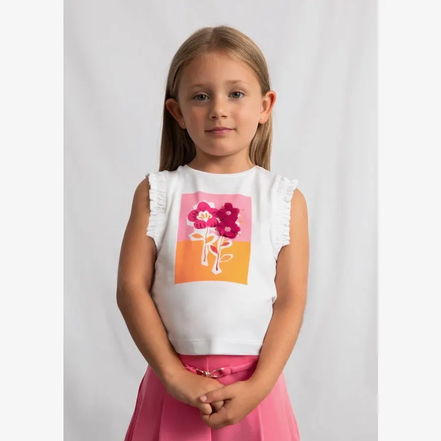 Mayoral Yazlık Kız Kolsuz Bluz Ekru