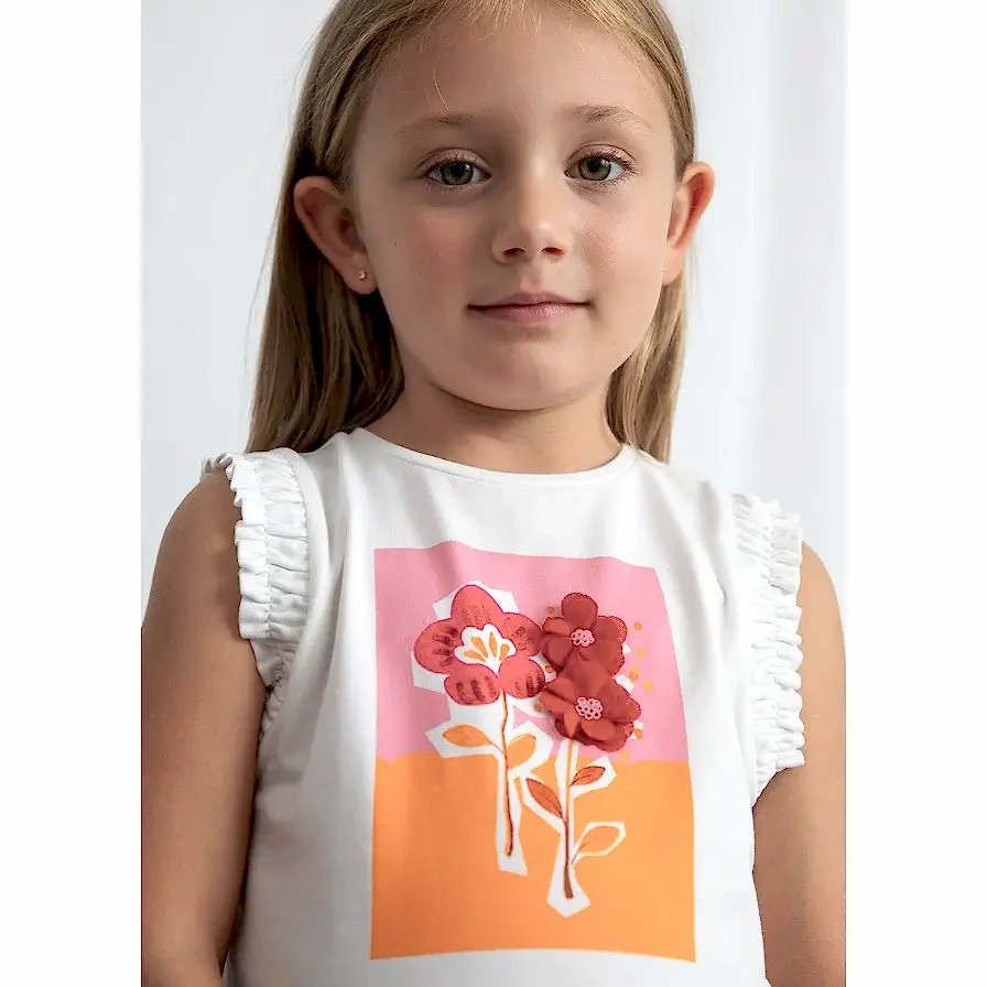 Mayoral Yazlık Kız Kolsuz Bluz Ekru