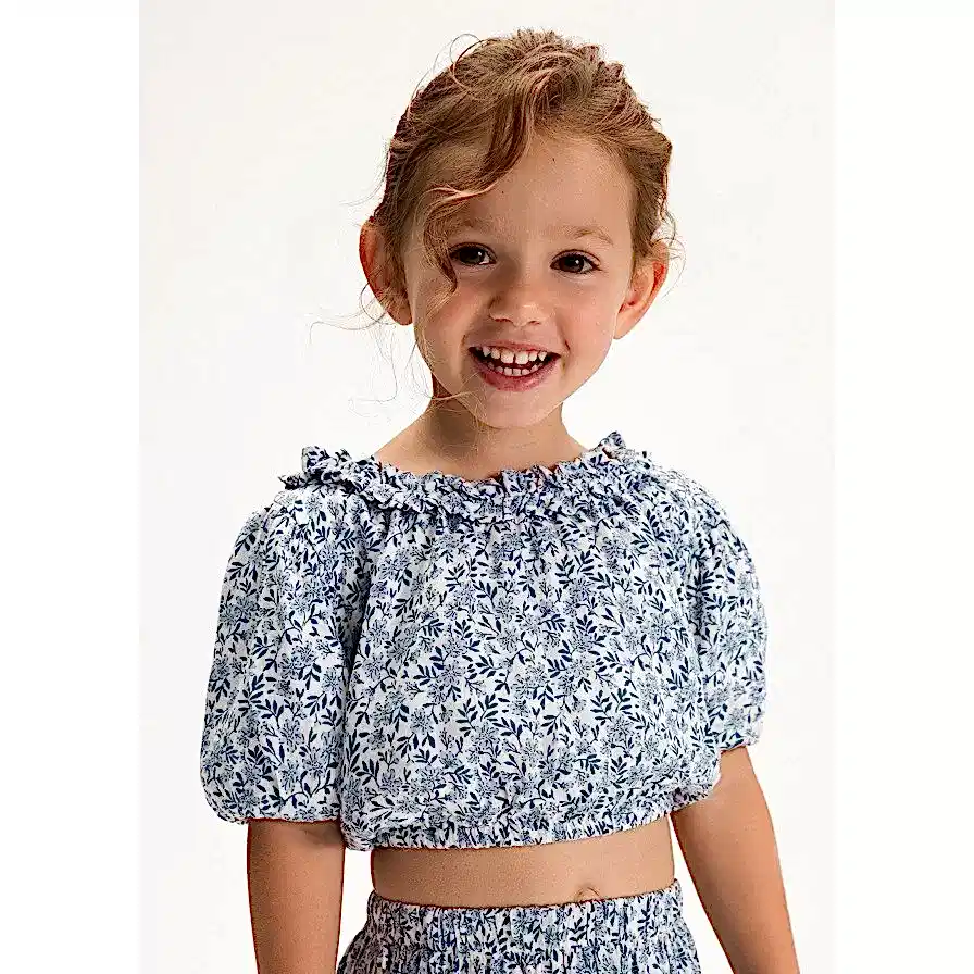 Mayoral Yazlık Kız Kol Bluz Mavi