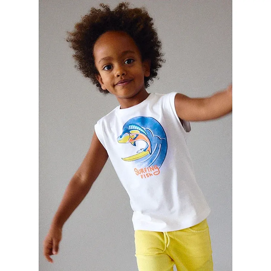 Mayoral Yazlık Erkek Kolsuz T-shirt Beyaz