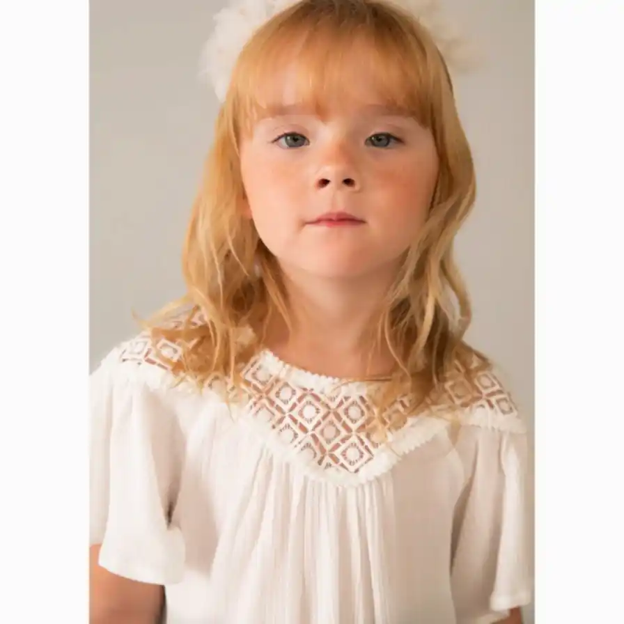 Mayoral Yazlık Kız Kısa Kol Bluz Ekru