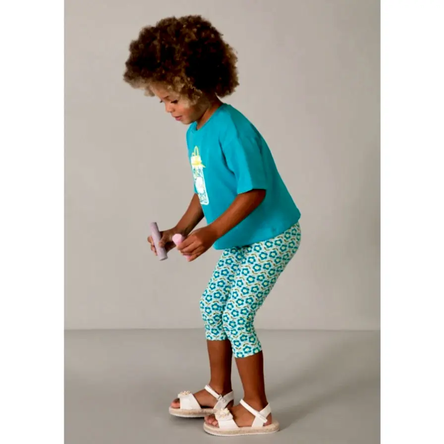 Mayoral Yazlık Kız Baskılı Tayt Mavi