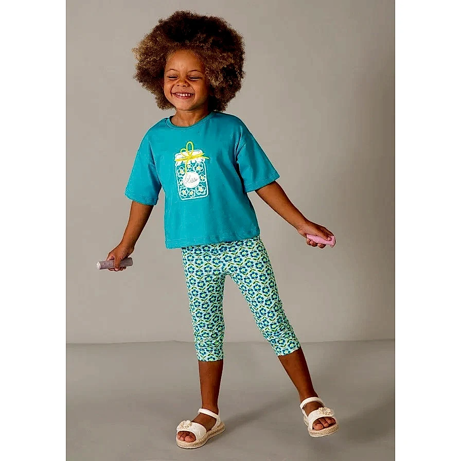 Mayoral Yazlık Kız Baskılı Tayt Mavi