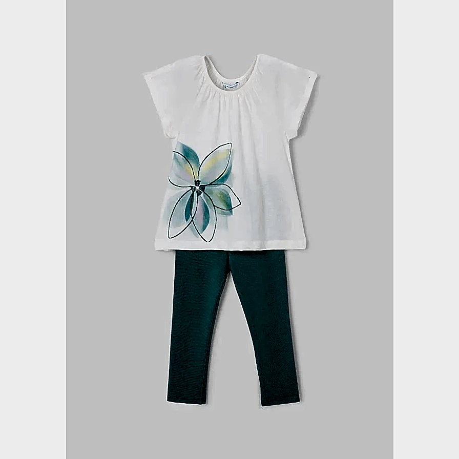 Mayoral Yazlık Kız Bluz Tayt 2'li Set Yeşil