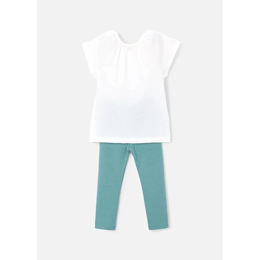 Mayoral Yazlık Kız Bluz Tayt 2'li Set Yeşil