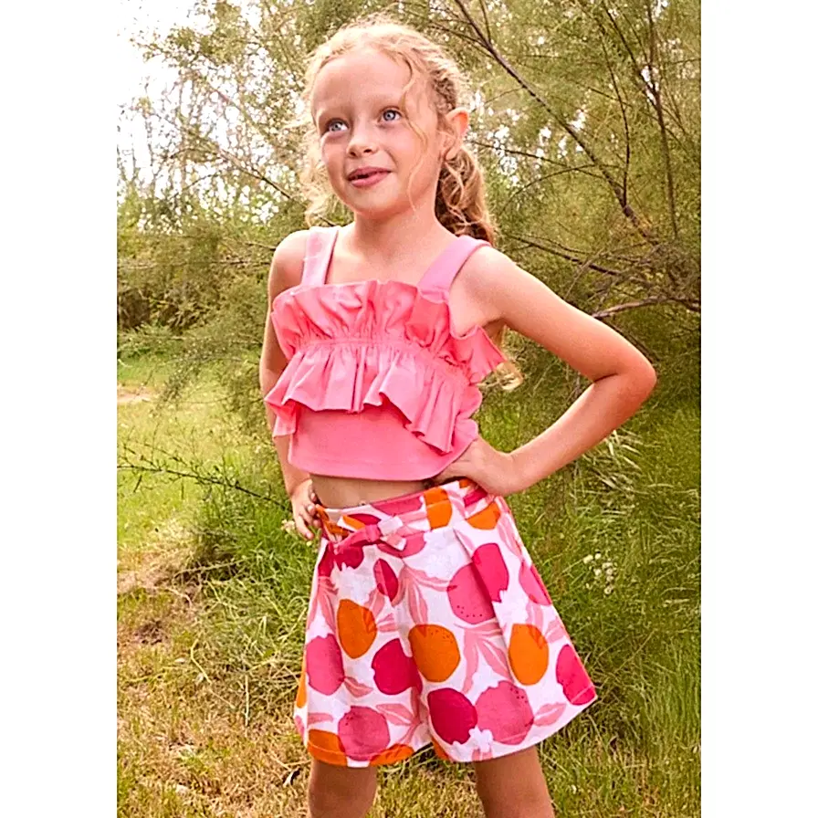 Mayoral Yazlık Kız Şort Etek Turuncu