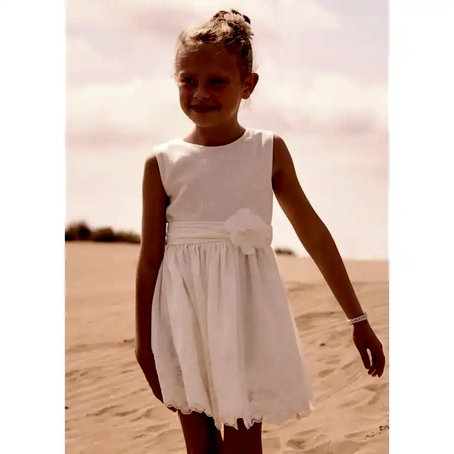Mayoral Yazlık Kız Elbise Ekru